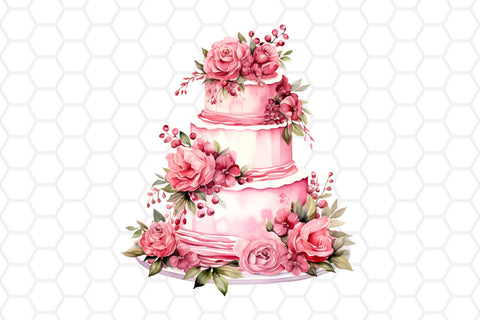 Watercolor Wedding Cake PNG files for sublimation Sublimation DreanArtDesign 