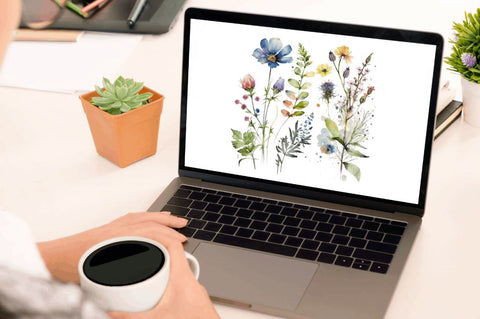 Watercolor Wild Flowers Clipart Bundle Sublimation Regulrcrative 