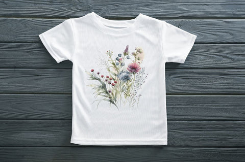 Watercolor Wild Flowers Clipart Bundle Sublimation Regulrcrative 