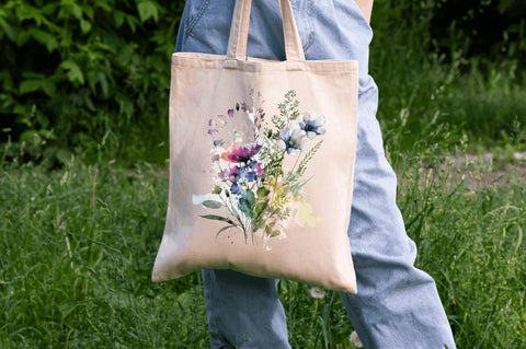 Watercolor Wild Flowers Clipart Bundle Sublimation Regulrcrative 