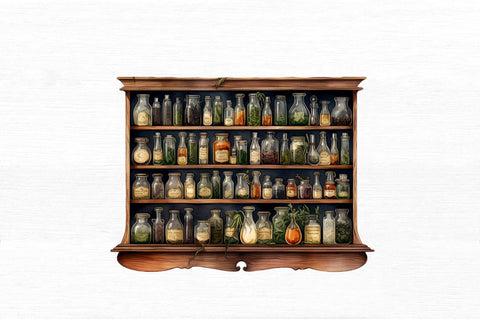 Watercolor Witches Apothecary Cabinet Sublimation Regulrcrative 