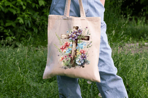 Watercolor Wooden Christian Cross Clipart Bundle Sublimation Regulrcrative 