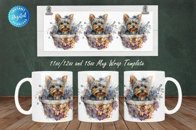 Watercolor Yorkshire Terrier 11, 12 & 15 Oz Mug Sublimation Sublimation Regulrcrative 