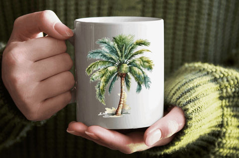 Watercolor Zipper image Palm Tree Clipart Bundle Sublimation Regulrcrative 