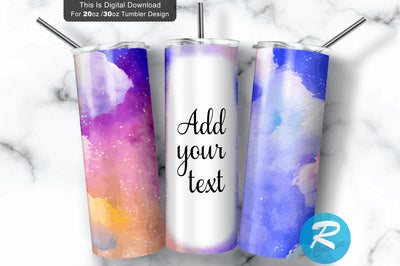 Watercolour 20 oz / 30 oz Tumbler PNG Sublimation Regulrcrative 