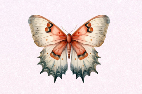 Watercolour Mystical Moth clipart Sublimation Regulrcrative 