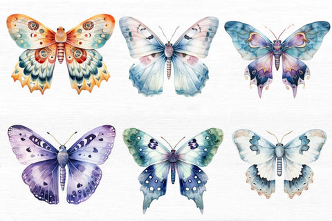 Watercolour Mystical Moth clipart Sublimation Regulrcrative 