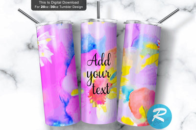Watercolour purple 20 oz / 30 oz Tumbler PNG Sublimation Regulrcrative 