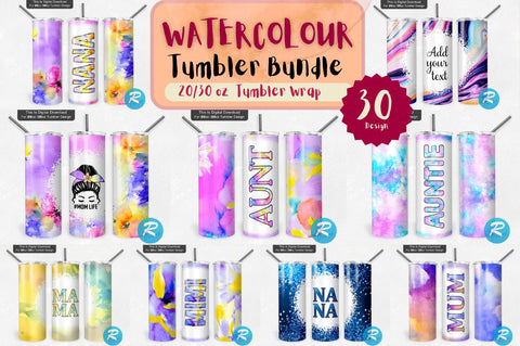 Watercolour Tumbler Bundle Sublimation Regulrcrative 