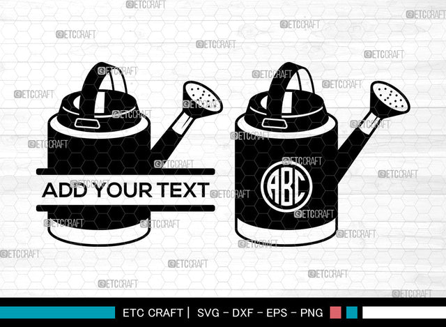 Watering Can SVG, Circle Monogram Svg, Gardening Svg, Garden Svg, Watering Can Icon, Garden Can Svg, Watering Can SVG ETC Craft 