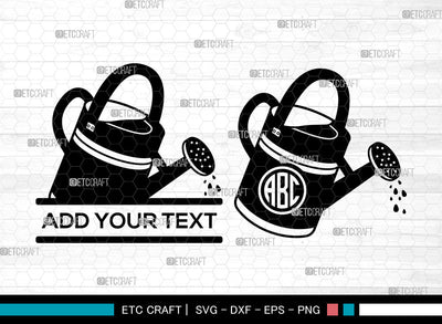 Watering Can SVG, Circle Monogram Svg, Gardening Svg, Garden Svg, Watering Can Icon, Garden Can Svg, Watering Can SVG ETC Craft 