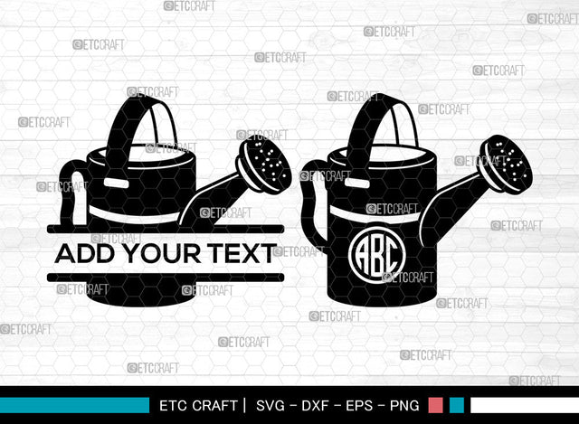 Watering Can SVG, Circle Monogram Svg, Gardening Svg, Garden Svg, Watering Can Icon, Garden Can Svg, Watering Can SVG ETC Craft 