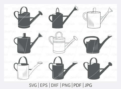 Watering Can SVG File, Watering Can Silhouette, Watering Can Vector, Watering Can Clipart, Watering Can Files for Cricut, svg, dxf, png SVG Dinvect 