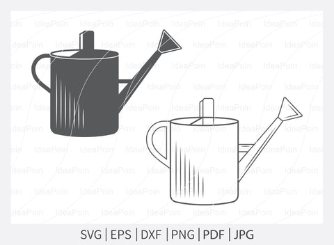 Watering Can SVG File, Watering Can Silhouette, Watering Can Vector, Watering Can Clipart, Watering Can Files for Cricut, svg, dxf, png SVG Dinvect 