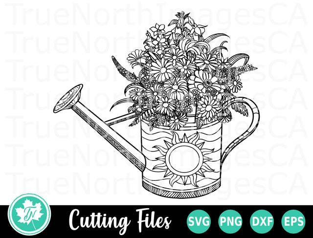 Watering Can SVG | Zentangle SVG | Mandala SVG SVG TrueNorthImagesCA 