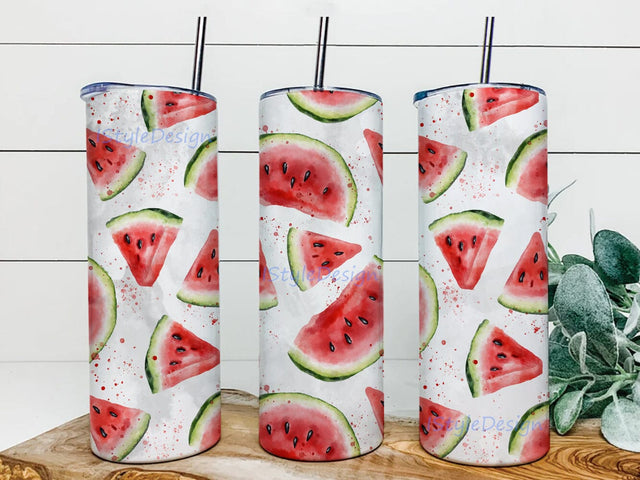 Watermelon 20oz Skinny Tumbler Png, Fruit Tumbler Png Design, Summer Fruits Tumbler Png, Pink Watermelon Tumbler Png, Watermelon Gift Sublimation iStyleDesign 