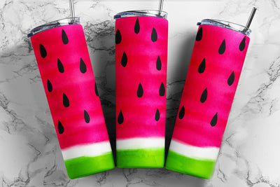 Watermelon 20oz Skinny Tumbler Sublimation, Watercolor Summer Tumbler Wrap for Straight/Tapered - PNG Digital Download Sublimation TumblersByPhill 