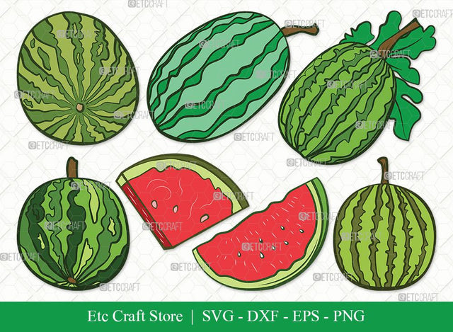Watermelon Clipart SVG Cut File | Watermelon Svg | Watermelon Slice Summer Svg | Fruit Svg | Bundle | Eps | Dxf | Png SVG ETC Craft 