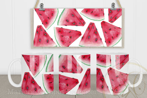 Watermelon Design Sublimation for Mugs / Watercolor Sublimation Marlene Campos 