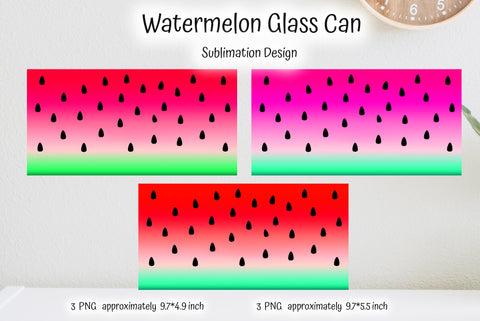 Watermelon Glass Can Sublimation Designs. Full Wrap Sublimation Kseniia designer 