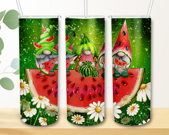 Watermelon Gnome 20oz Tumbler Png, Summer Gnome Tumbler, Fruit Gnome Tumbler, Summer Watermelon Gnomes Tumbler Png Sublimation sassyprint 