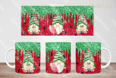 Watermelon Gnomes Mug Png, 11Oz Mug Sublimation Sublimation _HelArtShop_ 