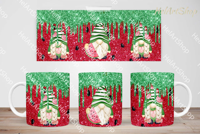 Watermelon Gnomes Mug Png, 11Oz Mug Sublimation Sublimation _HelArtShop_ 