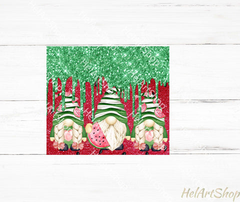 Watermelon Gnomes Tumbler PNG, Summer SKINNY TUMBLER Png Sublimation _HelArtShop_ 