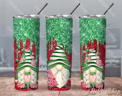 Watermelon Gnomes Tumbler PNG, Summer SKINNY TUMBLER Png Sublimation _HelArtShop_ 