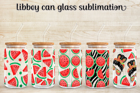 Watermelon libbey can glass sublimation | Summer sublimation Sublimation Svetana Studio 
