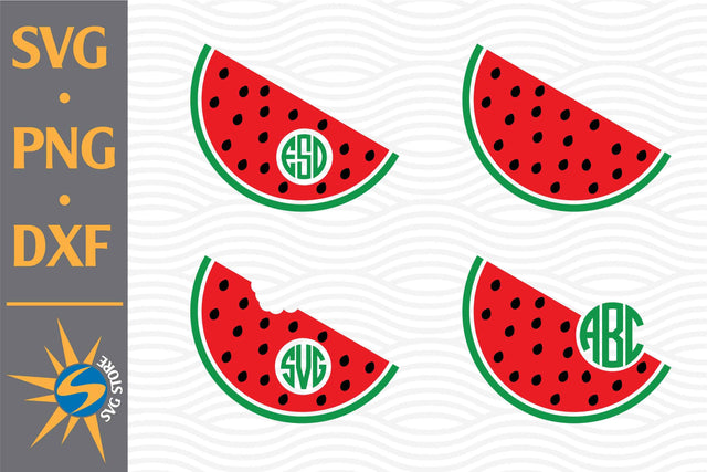 Watermelon Monogram SVG, PNG, DXF Digital Files Include SVG SVGStoreShop 
