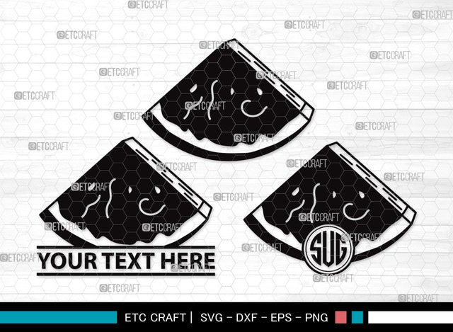 Watermelon Monogram SVG | Watermelon Svg | Watermelon Slice Summer Svg | Fruit Svg | Watermelon Clipart SVG ETC Craft 