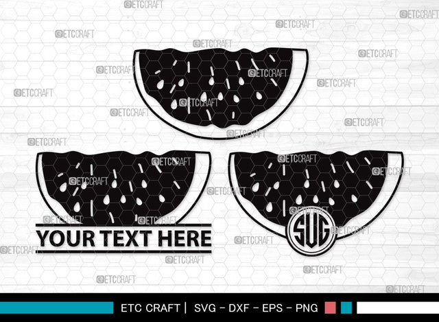 Watermelon Monogram SVG | Watermelon Svg | Watermelon Slice Summer Svg | Fruit Svg | Watermelon Clipart SVG ETC Craft 