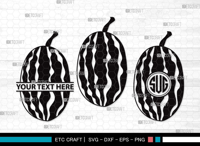 Watermelon Monogram SVG | Watermelon Svg | Watermelon Slice Summer Svg | Fruit Svg | Watermelon Clipart SVG ETC Craft 