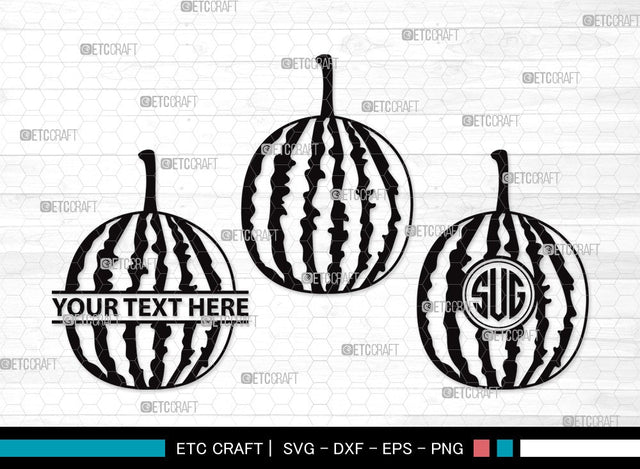Watermelon Monogram SVG | Watermelon Svg | Watermelon Slice Summer Svg | Fruit Svg | Watermelon Clipart SVG ETC Craft 