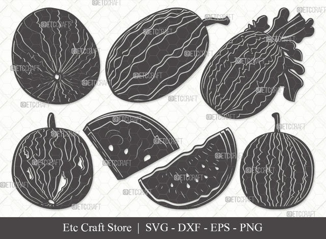 Watermelon Silhouette SVG Cut File | Watermelon Svg | Watermelon Slice Summer Svg | Fruit Svg | Bundle | Eps | Dxf | Png SVG ETC Craft 