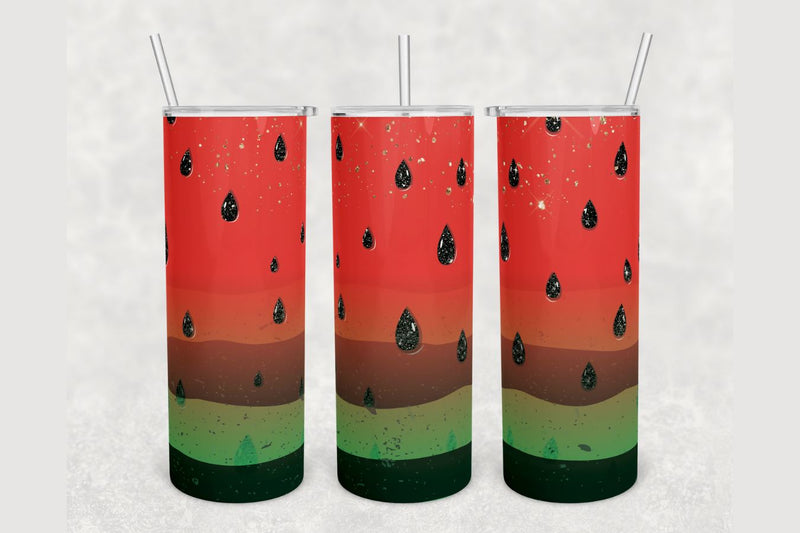 Watermelon Summer Tumbler sublimation design 20 oz skinny tumbler wrap Sublimation BambinaCreations 