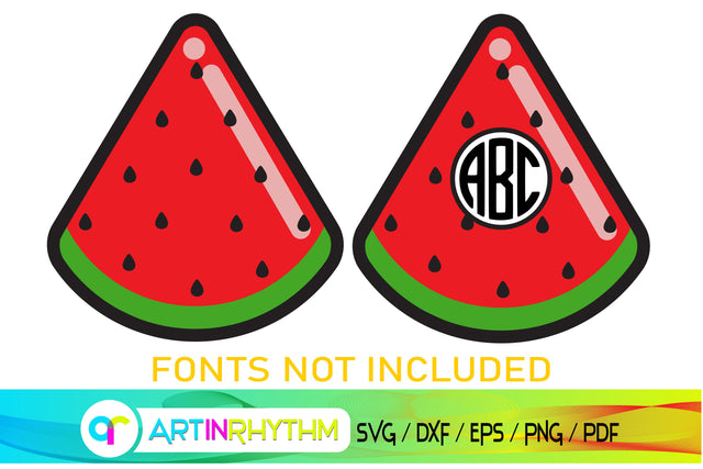 watermelon svg, fruit monogram svg SVG Artinrhythm shop 