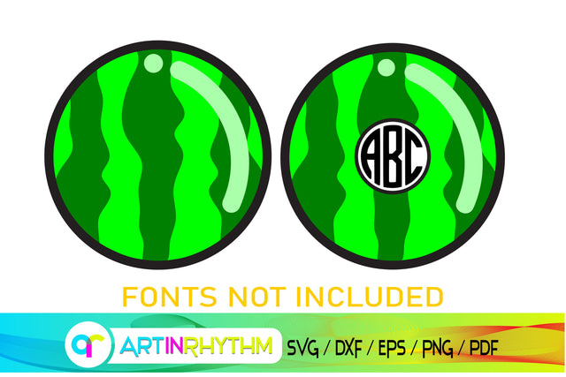 watermelon svg, fruit monogram svg SVG Artinrhythm shop 
