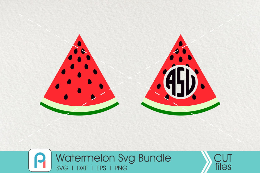 Watermelon Svg, Watermelon Clip Art, Watermelon Monogram Svg - So Fontsy