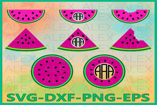 Watermelons Monogram Svg SVG AlexSVGStudio 