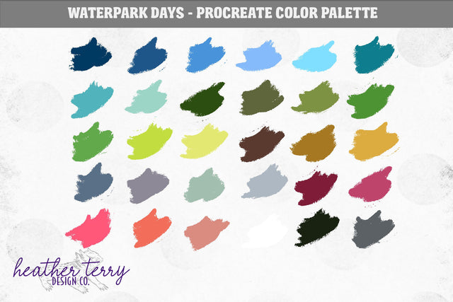 Waterpark Days Procreate Color Palette Digital Pattern Heather Terry Design Co. 