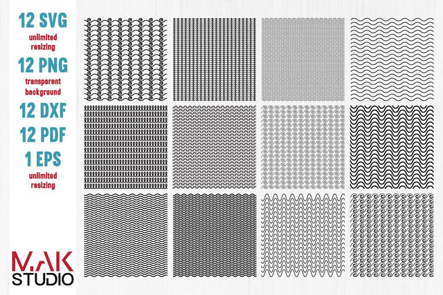 Wave digital paper bundle, Aqua sea water patterns, Ocean waves backgrounds, Wave patterns svg, Wave print SVG MAKStudion 