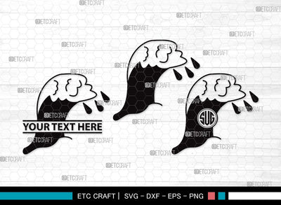 Waves Monogram SVG | Wave Svg | Ocean Waves Svg | Ocean Svg | Sea Waves Svg | Waves Clipart SVG ETC Craft 