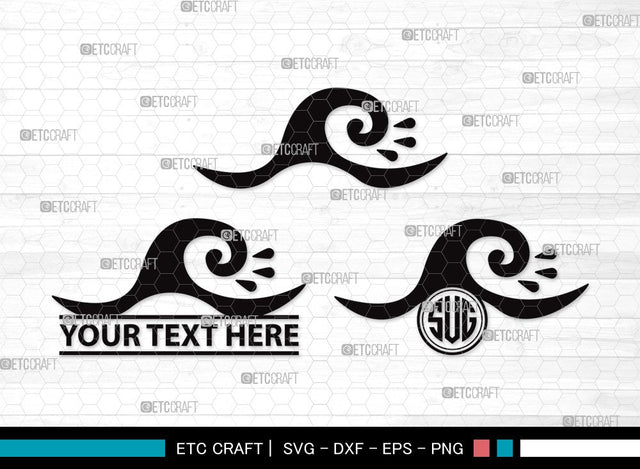 Waves Monogram SVG | Wave Svg | Ocean Waves Svg | Ocean Svg | Sea Waves Svg | Waves Clipart SVG ETC Craft 