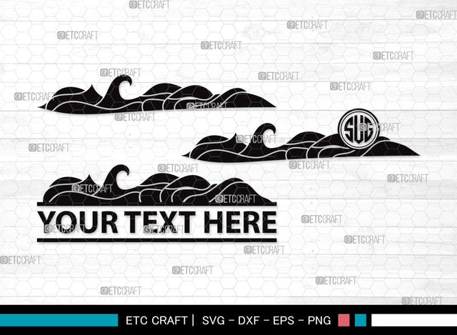 Waves Monogram SVG | Wave Svg | Ocean Waves Svg | Ocean Svg | Sea Waves Svg | Waves Clipart SVG ETC Craft 