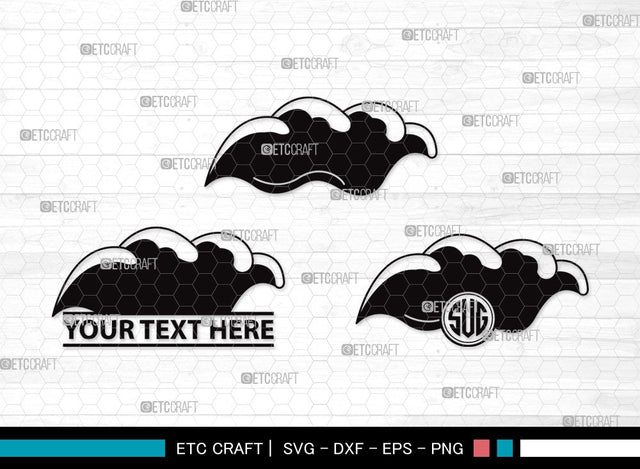Waves Monogram SVG | Wave Svg | Ocean Waves Svg | Ocean Svg | Sea Waves Svg | Waves Clipart SVG ETC Craft 