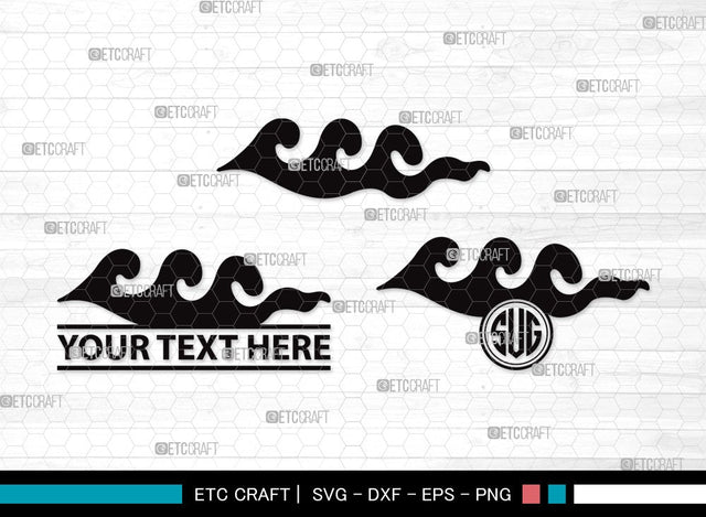 Waves Monogram SVG | Wave Svg | Ocean Waves Svg | Ocean Svg | Sea Waves Svg | Waves Clipart SVG ETC Craft 