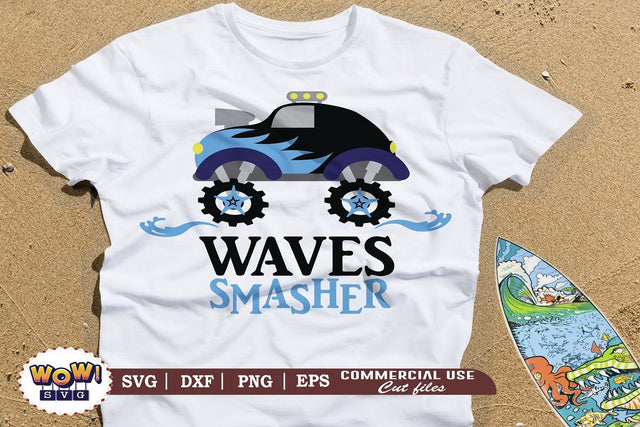 Waves smasher svg, Summer svg, Beach svg, Png, Dxf SVG Wowsvgstudio 