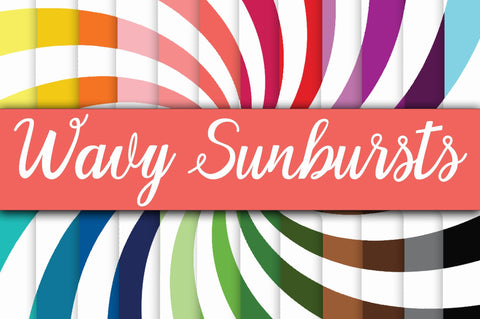Wavy Sunbursts Digital Paper Sublimation Old Market 
